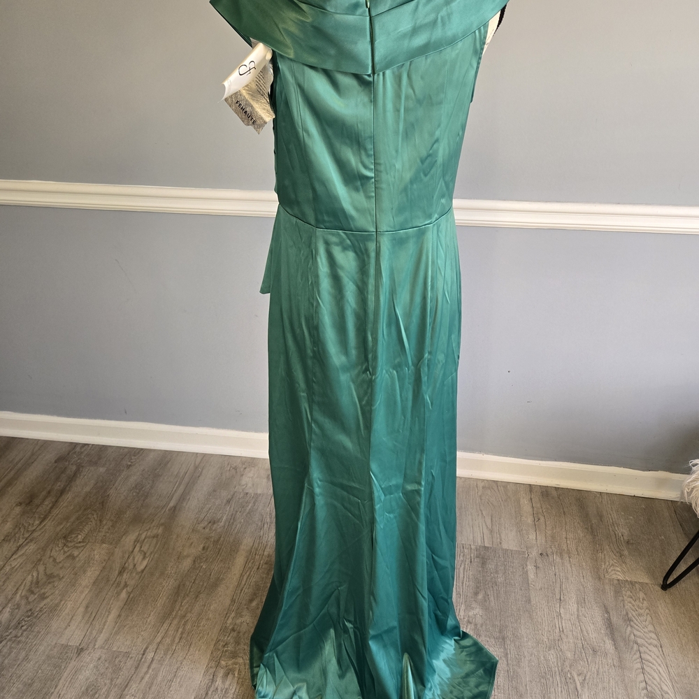 Elegant Teal Evening Gown- Emerald Green Size S - Picture 5 of 9